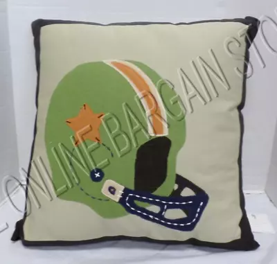 Pottery Barn Kids Dorm NFL Football Draft Helmet Throw Pillow W Insert 20  NEW • $23.99