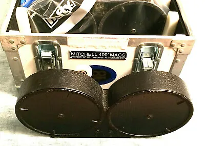 MITCHELL S4L 35mm MOVIE-MOTION-PICTURE CAMERA FILM MAGAZINES 4-400' FOOT In CASE • $3600