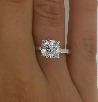 1.75 Ct 4 Prong Solitaire Cushion Cut Diamond Engagement Ring VS1 D White Gold • $5151