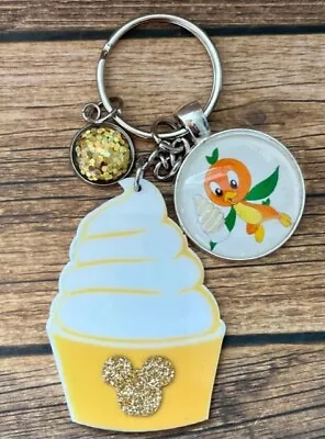 Orange Bird Pineapple Dole Whip Mickey Key Chain Backpack Tag Glitter Charms RTS • $5