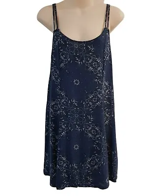 $16.90 • Buy Navy Size S Floral Summer Dress Short Lace Back Mini Hollister Paisley Strappy