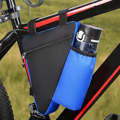 Triangle Cycling Bicycle Front Tube Frame Bag W/ Cup Holder Mountain Bike Pouch  • $11.06