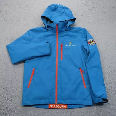 Seabourn Jacket Mens XS Blue Orange Removable Hood Stowaway Water Rain Sailing • $39.95