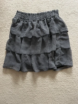 £3.50 • Buy H&M Black Gingham Chiffon Sheer Ruffled Tierred Rara Skirt Size 8 - 10