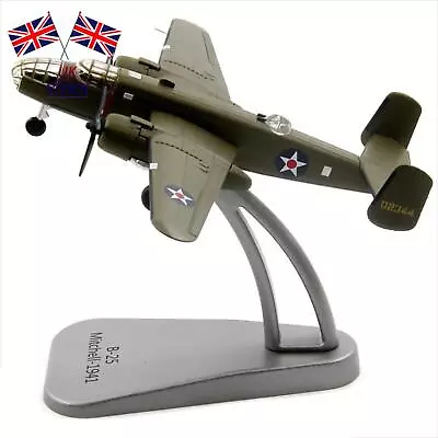 Army Green 1/144 Scale B-25 Bomber Mitchell Alloy Aircraft Model Plane Souvenir • £30.94