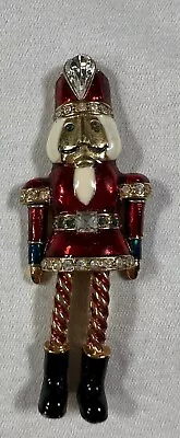 Vintage Avon Christmas Nutcracker Enameled Rhinestone Solider Tac Pin • $5