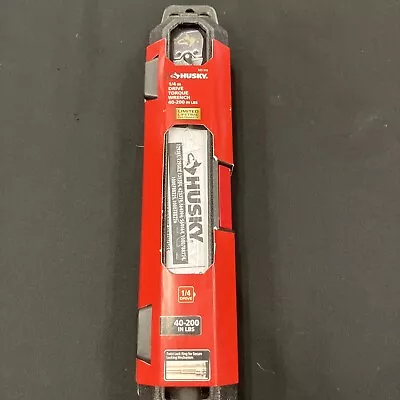 Husky 1/4in Drive Torque Wrench 40-200 LBS Alloy Steel Construction 625 319 • $55