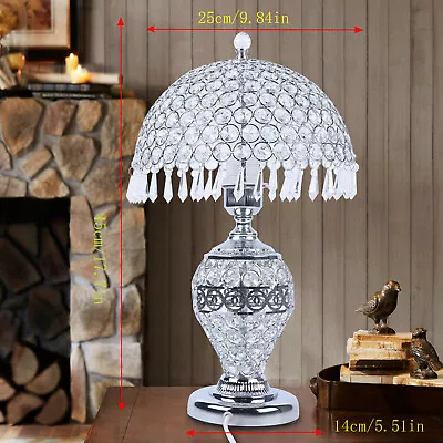 Crystal Table Lamp Bedside Nightstand Desk Reading Lamp Bedroom Living Room Lamp • $57