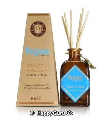 $26.95 • Buy 'Dehn Al Oudh Agarwood' Reed Diffuser Organic Goodness Song Of India 100ml