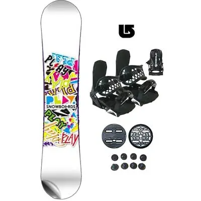 $650 155 Play Decal Blem Snowboard And Bindings L  Package Set +Burton Decal N68 • $249.95