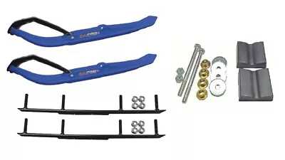 C&A Pro Blue MTX Snowmobile Skis W/ 6  Round Bars Complete Kit • $476.02