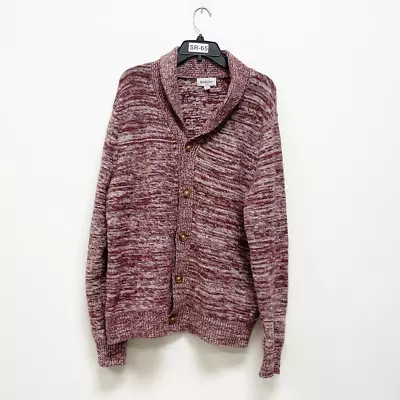 Goodfellow & Co NWOT Men's L Maroon Marled Shawl Collar Knit Cardigan Sweater • $19.97