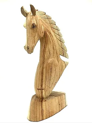 Stunning Hand Carved Wooden Horse Bust -  35cm • £34.99