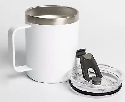 Twin-Wall Stainless Steel Vacuum Insulated Thermal Travel Mug Spill-Proof Lid. • £10.91