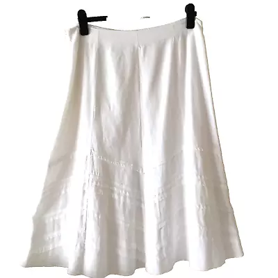 Marks And Spencer Size 16 White Cotton A Line Maxi Skirt • £5.50