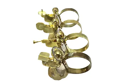 Brass NAPKIN RINGS HOLDERS Set Of 4 Angels Each A Bit Different • $18.90