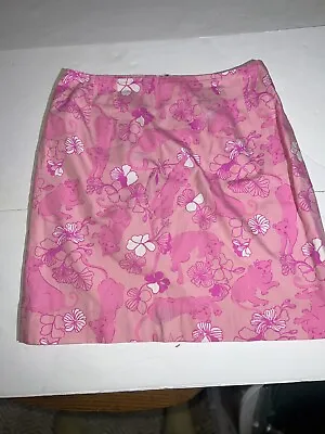 Womens White Label Lilly Pulitzer Pink Panther Skirt Vintage Size 6 • $28