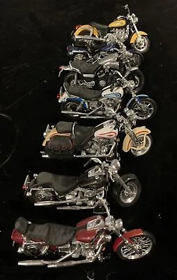 Lot Of 7 Vintage 1:18 Scale Diecast Motorcycles Maisto & Matchbox Harley & Honda • $30