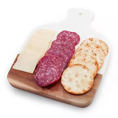Small Square Cheese Board - 10  X 7  Real Acacia Wood And Marble Charcuterie ... • $33.19