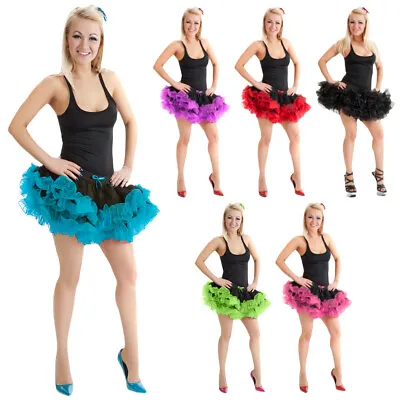 £10.62 • Buy Womens 2 Layer Short Ruffle Dance Wear Vampire Tutu Skirt Fancy Dress Party UK