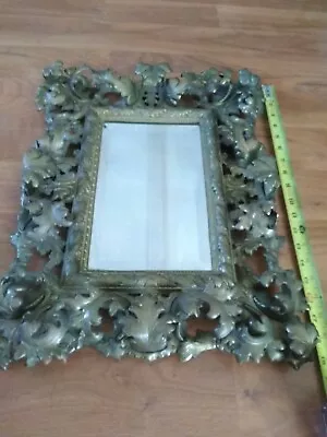  Antique Victorian Art Nouveau Beveled Mirror Brass Vanity Gothic  • $169.99