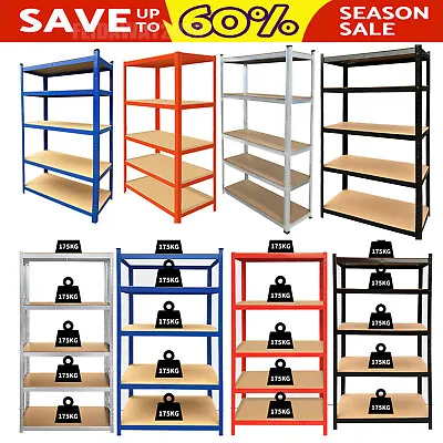 5 Tier Metal Shelving Home Storage Unit Shelves Racking Garage Organiser Shelf • £22.20