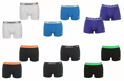 BIG SALE 2x Lonsdale Men Underwear Trunks Shorts Size  M L XL 2XL 3XL 4XL MULTI • £9.99