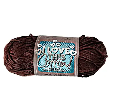 I Love This Cotton Yarn Solid Brown 3.5 Oz 180 Yards New • $7.99