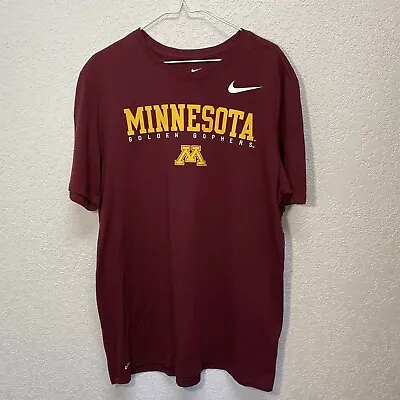 Nike Minnesota Golden Gophers T-Shirt Mens XL Athletic Cut Dri-Fit Maroon SS Tee • $17.95