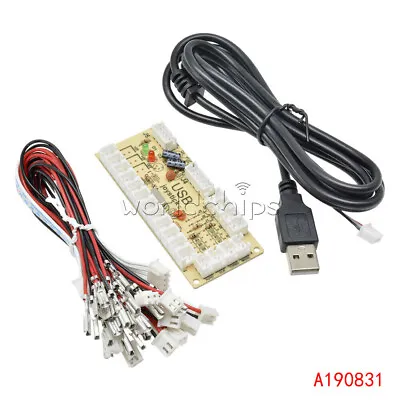 USB Arcade Encoder Zero Delay PC To Joystick 5Pin MAME Sanwa Push Button W/Cable • $3.66