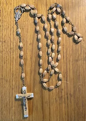 Vintage 1830 Rosary Beads With Wood Beads From Italy • $9.99