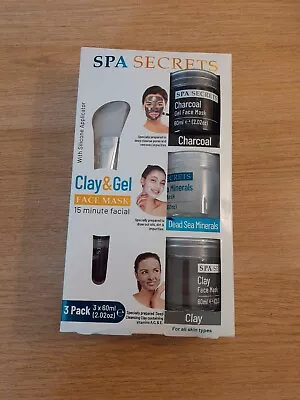 Spa Secrets Clay & Gel Face Mask 15 Min Facial -  3 Pack Face Masks • £13.99