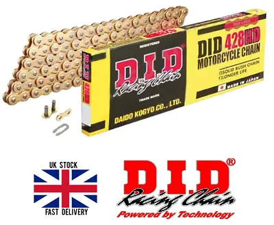 Did Heavy Duty Gold Motorcycle Drive Chain 428 Hd 428 / 132l 132 L Links • £34.86