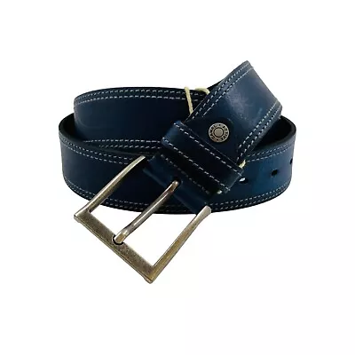 Camel Active Mens Dark Navy Blue Classic Leather Belt Size XL / 110 - 115 Cm. • £19.99