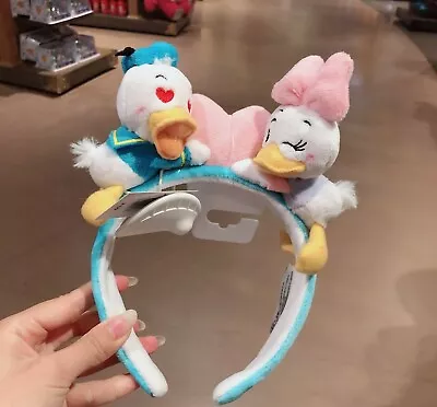 Disney Authentic Couple Donald Daisy Duck Minnie Mouse Ear Headband Disneyland • $16.29