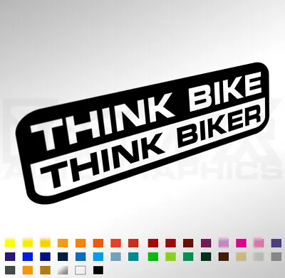 Think Bike Think Biker Sticker Decal For Car Van Window Bumper Caravan Camper • £2.59