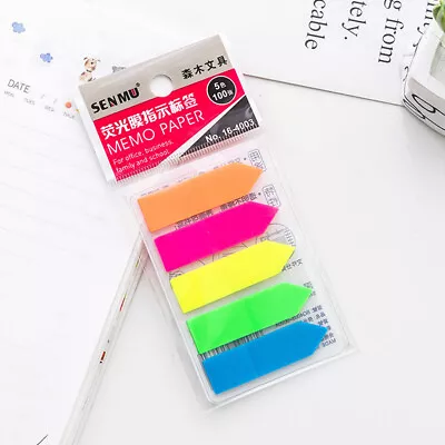 Rainbow Colour Pointing Arrows Cute Sticky Notes Memo Index Tab Page Markers • £1.89