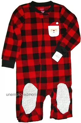 Christmas Fleece Footie Pajamas Holiday Boys PJ One 1 Pc Flame Resistant Footed • $17.75