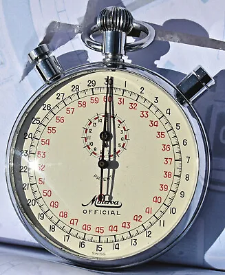 Very Rare Stopwatch Minerva 30 Seconds Rattrappante Period Very Good Condition • $503.83