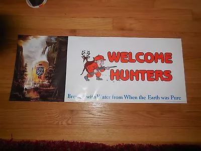 (vtg) 1986 Old Style Beer Welcome Hunters Deer Sign Waterfall Mountains Wis Bar • $14.99