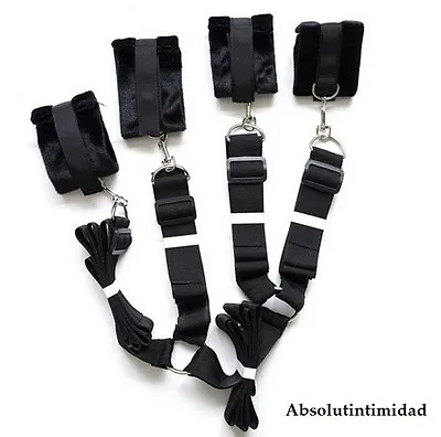 Absolut Intimidad Bed Restraint Kit | Sex Bondage Straps & Cuffs System • £14.99