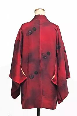 Haori Kimono Japan Jacket Wave Pattern 0063 Japanese Vintage Silk Kimono Fine Ob • $120.78