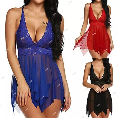 UK Sexy Ladies Lingerie Sleepwear Women Babydoll Robe Underwear Night Dress • £4.15