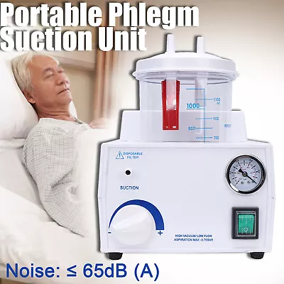 Sputum Mucus Aspirator Machine Portable Phlegm Suction Unit Medical Vacuum Pump • $131.10