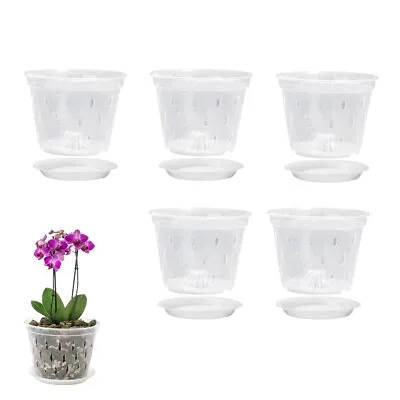 1/5pc Clear Plastic Orchid Pots With Holes Hollow Breathable Gardening Garden • $11.09