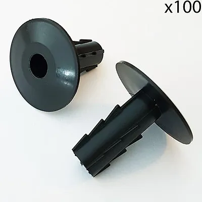 100x 8mm Black Single Cable Bushes Feed Through Wall Cover Coaxial Sat Hole Tidy • £10.99
