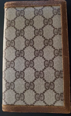 $229 • Buy VTG GUCCI Monogram Brown Card Passport Check Holder Bifold Wallet Ophidia Rare 