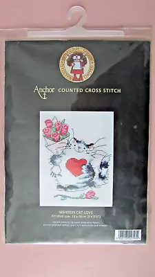 Margaret Sherry Anchor  Cross Stitch KIT CAT LOVE MSH0005 • £8.99