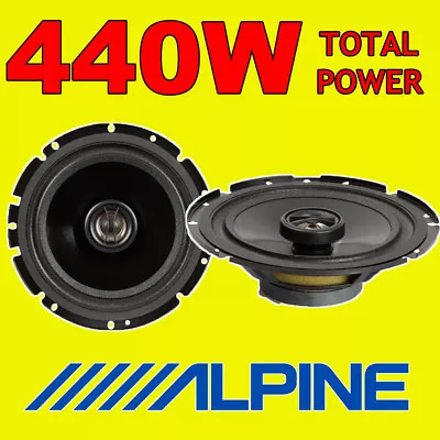 ALPINE 440W TOTAL POWER 2WAY 16.5cm/6.5  SXE/SXV CAR/VAN DOOR SHELF SPEAKERS • £28.95