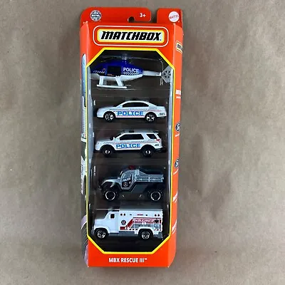 2024 Matchbox Rescue III 5-Pack Helicopter Ford Police Interceptor Ambulance MBX • $9.99